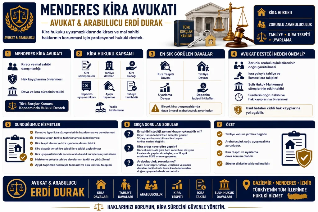 Menderes Kira Avukatı ve Arabulucu Erdi Durak Hukuki Danışmanlık Infografik