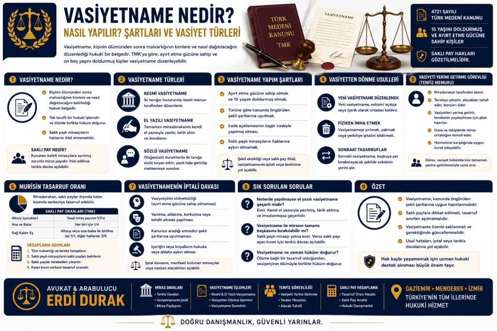 Vasiyetname Nedir Nasıl Yapılır Şartları ve Vasiyet Türleri Avukat Erdi Durak